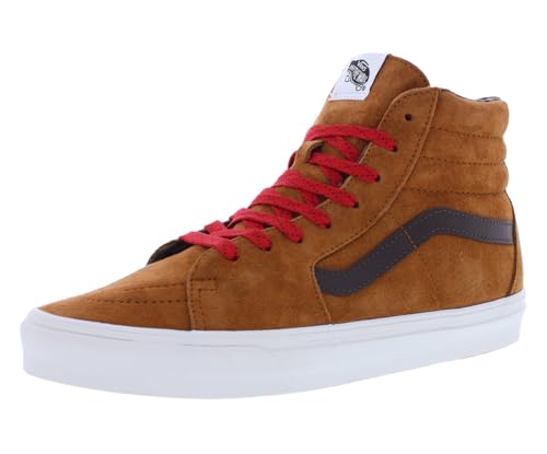 Vans Tenis Sk8-hi unisex para adultos, Gamuza de cerdo a cuadros esmaltada jengibre, 12.5 Women/11 Men