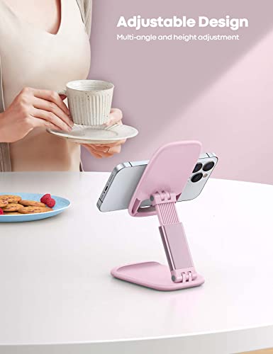 Lamicall Cell Phone Stand, Desk Accessories - Rose Gold Office Cell Phone Holder, Phone Stand for Desk, Desktop, Office Desk Accessories, Desk Decor for Women, Suitable for iPhone, 4-8'' Phone