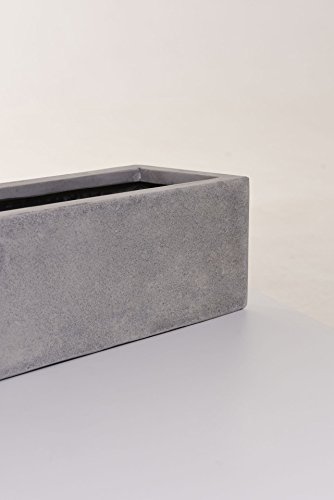 VIVANNO Blumenkasten Balkonkasten Pflanzkasten Fiberglas FLOBO Beton-Optik grau - 15x100x17 cm