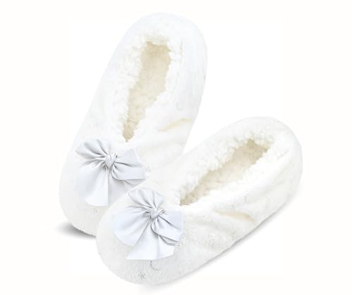 Image of Keyela Women Cozy Warm Slipper Socks, Non Slip Gripper Indoor House Socks | Soft warm cozy fabric, gripper anti-slip bottom for bedroom, lounge and all indoor daily use