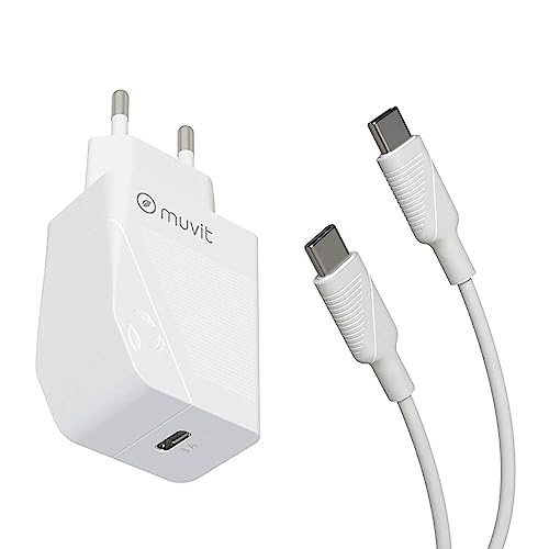 Cargador de Pared Muvit For Change MCPAK0044/ 1xUSB Tipo-C + Cable USB Tipo-C/ 20W