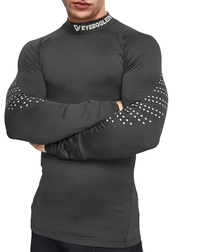 Image of EYEBOGLER Men Solid High Neck Full Sleeve Regualr Fit T-Shirt