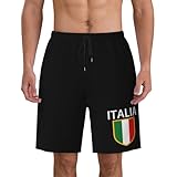 AMZJHGWEU Italia Italy Italian Flag Mens Swim Trunks Quick Dry Board Shorts 7' - Hawaii Beach Swimwear Black