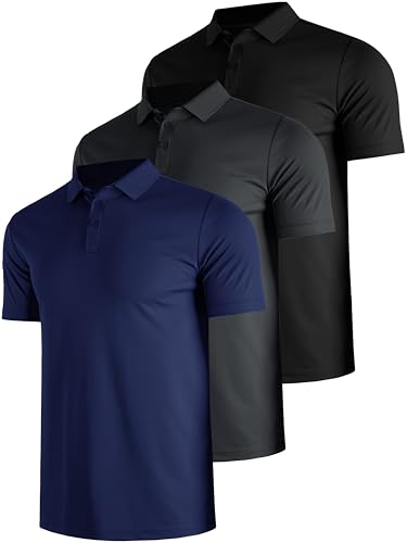 Polo t-shirt homme sport short sleeve respirant vêtement professionnel golf lot de 3