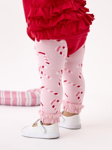Image of RuffleButts Baby Girls Patterned Footless Ruffled Tights - Ruffle Tights