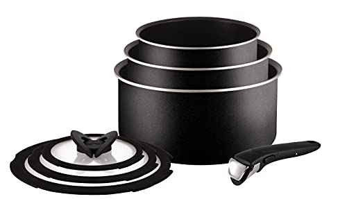 Tefal-Ingenio-Essential-Non-Stick-Pots-and-Pans-Set-7-Piece-Saucepan-Set-Compatible-with-all-Hobs-Excluding-Induction-Black-with-Red-or-Black-Button-L2009042