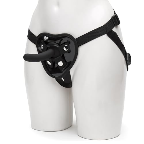 Lovehoney Beginners Unisex Strap On Dildo & Harness Kit - 5 Inch Silicone Strap On for Pegging Play - Adjustable Harness Set with 3 O-Rings - Anal Dildo Adult Sex Toy - Couples Gift - Black