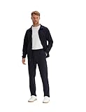 Morgenstern Hausanzug Herren Set Trainingsanzug Freizeitanzug Baumwolle 2-teilig langarm Jacke lange Hose Marineblau Größe L