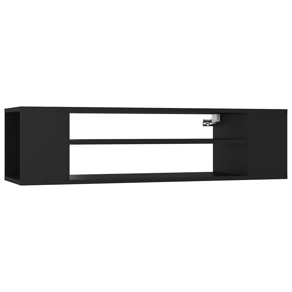 vidaXL Mueble de TV Colgante Madera contrachapada Negro 100x30x26,5 cm