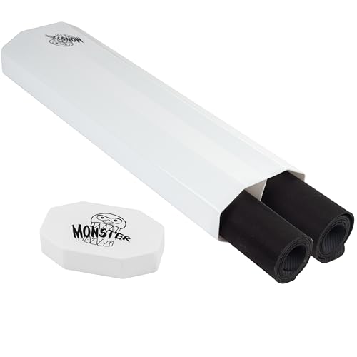 Dual Playmat Tube - Monster Protectors Prism-Shaped Play Case Holds Two Playmats at Once - Won't Roll Off Surface and Easy in and Out Design- Add Your Own Designs on Marker Surface!
