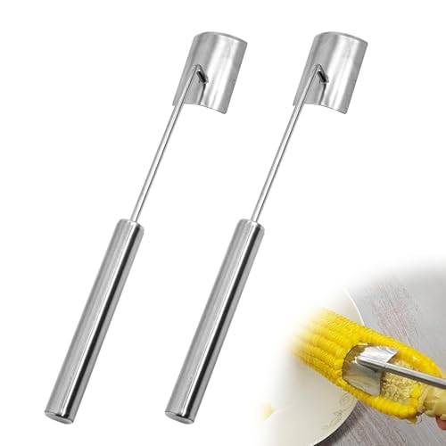 Corn on the Cob Remover Long Handle Stainless Steel Corn Stripping Tool, corn peeler for corn on the...