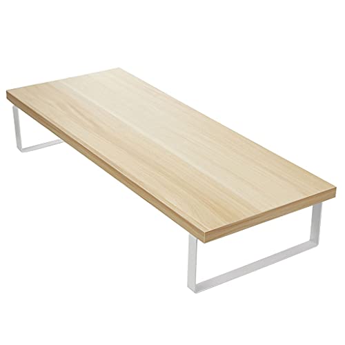 Support de moniteur et rehausseur de PC beige pour mieux organiser le télétravail