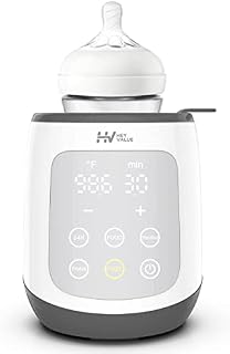 Baby Bottle Warmer 5-in-1 Fast Baby Food Heater&Thaw BPA-Free Milk Warmer with LCD Display Accurate Temperature Control for Breastmilk or Formula (Grey White)