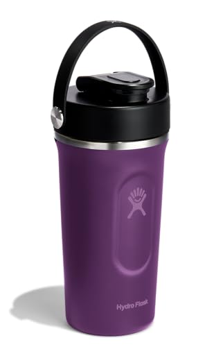 Image of Hydro Flask Shaker Bottle - Insulated Stainless Steel Gym Bottle for Pre Workout & Protein 24 Oz Beachplum Purple