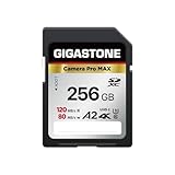 【5年データ復旧・無償交換保証】GIGASTONE SDカード 256GB Camera Pro MAX SDXC UHS-I A2 V30 U3 C10 120 MB/s 高速 4K UHD & Full HD ビデオ Canon Nikon Sony Pentax Kodak Olympus Panasonicなど デジタルカメラ 一眼レフ対応 ミニケース1個付き