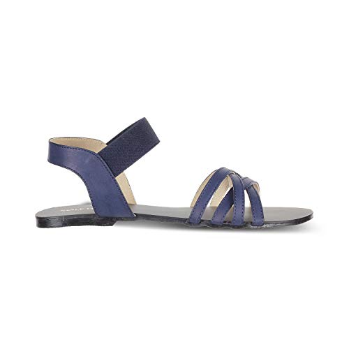 Image of SOLE HEAD Blue Flat Women Sandal