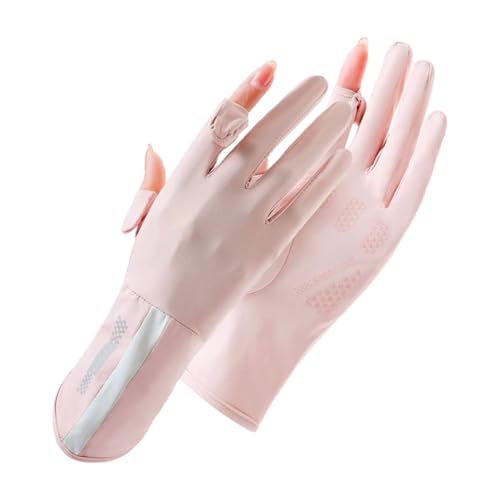 Image of PALAY Sun Protection Gloves UPF 50+ Summer Bike Gloves for Women Bike Riding Driving Golfing, Breathable Nylon Ice Silk Outdoor Hand Glove with Wrist Extension, Touch Screen Design (Pink)