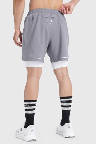 Image of FUAARK 2 in 1 Compression Shorts for Men for Gym, Sports, Running & Cycling Activities with Pocket