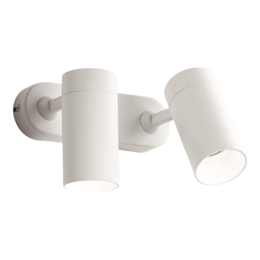 MAZZOLA LUCE Applique lampada con faretti da parete due luci bianco gu10 led direzionali orientabili per interni