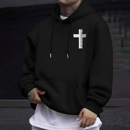 Living Proof of A Loving God Hoodies for Men Long Sleeve Oversized Hoodies Christian Faith Religious Pullover3