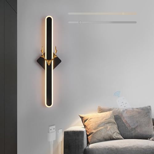 Lámpara de pared recargable para dormitorio y pasillo con luz LED regulable moderna