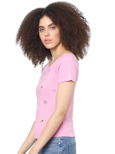 Image of ONLY Women's Cotton Blend Slim Fit Round Neck Top