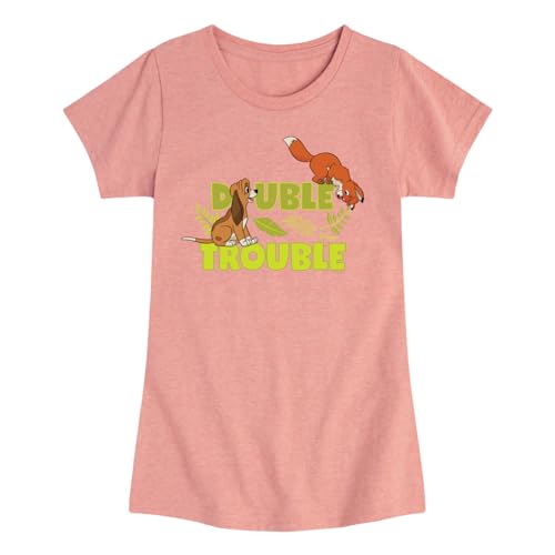 Disney - The Fox and The Hound - Double Trouble - Girls Youth Fitted Short Sleeve Graphic T-Shirt