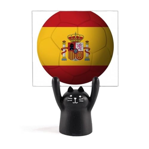 Porte-mémo drapeau espagnol football chat noir bibelot souvenir