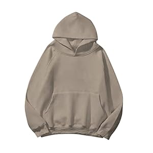 Lauweion Sweat à Capuche Ample en Polaire pour Femme – Manches Longues – Poche Kangourou – Épaules Tombantes