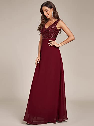 Ever-Pretty Women's Elegant V-Neck Sleeveless Sequin Evening Party Dress 18314