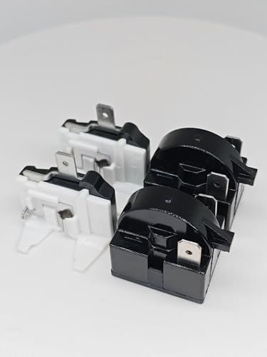 Hiii77-Ggg (2 Set) Compresso QP2-4.7 PTC Starter Relay 2 Pin Refrigerator Starter Relay 6750C-0005P Overload Protector Compatible with Refrigerator Compressor