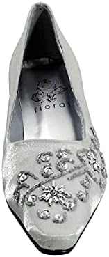 Floral Tala (DP640) Women's Wide Width Dress Slip-On Pumps Silver 10 | Image 1