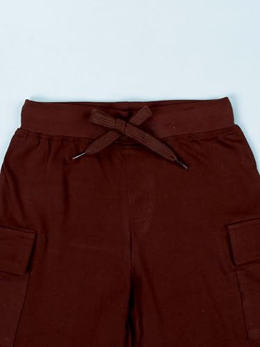 Image of KiddoPanti Boys 100% Cotton Knitted Above Knee Length Basic Cargo Shorts