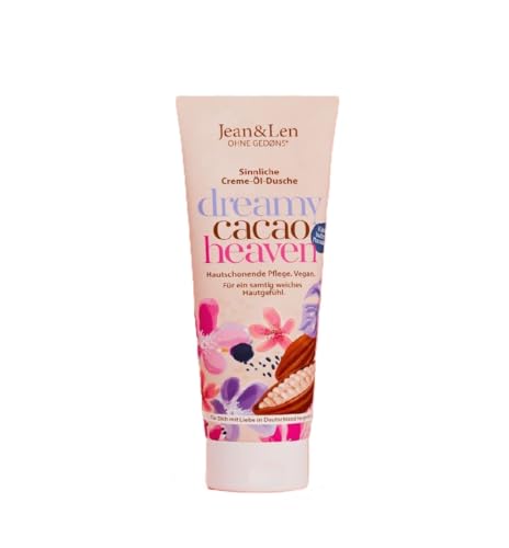 Jean & Len Gel de ducha en crema con manteca de cacao y macadamia, pH optimo para la piel, una experiencia de ducha nutritiva, con valioso extracto de manteca de cacao, 250 ml