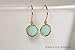 Jessica Luu Jewelry Gold Light Green Earrings Wire Wrapped Mint Alabaster Crystals Handmade