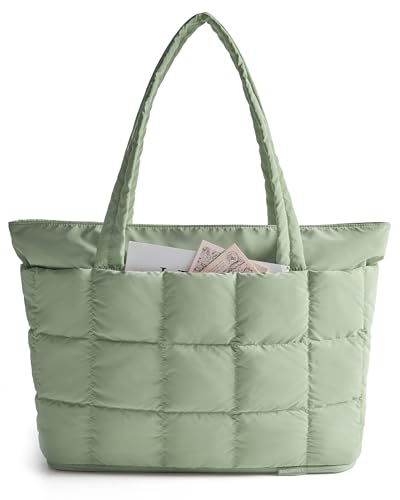 BAGSMART Expandable Water-Resistant Quilted Tote for Women