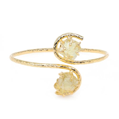 Image of Elegants Two Stones Bracelet 10-15 mm Natural Druzy Bracelet Prong Set Gold Bracelet,Friendship & Protection Bracelet