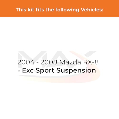 Image of Max Advanced Brakes Front Brake Kit Compatible With 2004 2005 2006 2007 2008 Mazda RX-8 Excl. Sport Suspension Replacement Premium OE Disc Brake Rotors and Ceramic Brake Pads