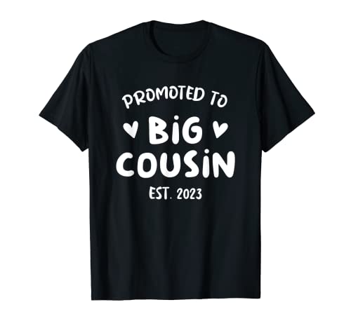 Promoted To Big Cousin 2023 T-shirt real de gravidez, Preto