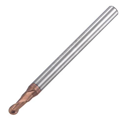 Image of uxcell Ball Nose End Mill 1.5mm Tip Radius Solid Carbide AlTiSin Coated CNC Router Bits 2 Flute Spiral Milling Cutter HRC55 with 4mm Shank 50mm (2-inch) Length
