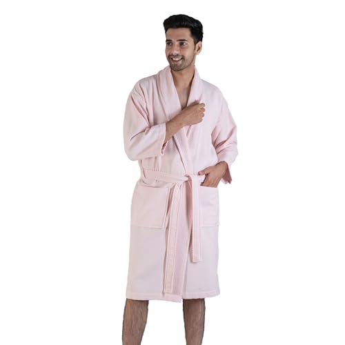 MYTRIDENT Bathrobes for Men, 240 GSM Urban Comfort Collection, 100% Cotton bathrobes for women, Soft, Perfect for Gym, Shower, Spa, Vacation