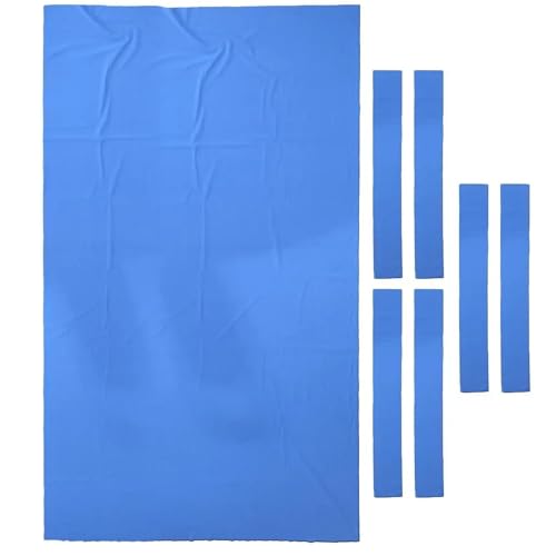 Feutre pour table de billard bleu de 2,7 m avec 6 bandes de 0,9 mm d'épaisseur