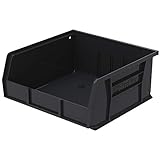Akro-Mils 30235 AkroBins Plastic Storage Bins, Space-Saving Stackable Bins for Garage, Pantry, Craft Organization, 11-Inch x 11-Inch x 5-Inch, Black, 6-Pack