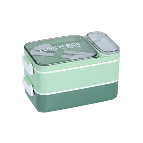 弁当箱 女性 お弁当箱 一段 850ml/二段1600ml 大容量 ランチボックス ピクニックボックス ラップボックス 通勤 通学 学生用 大人用 家庭用 サモス弁当箱 ピクニック 贈り物をする フルーツ皿 (グリーン,スタイル3-1600ml)