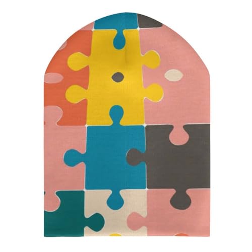 Autism Awareness Pattern Kids Beanie Hat for for Girls Boys Children Cap Winter Knitted Chemo Cancer Headwear Accessories Gifts Decoration Black3