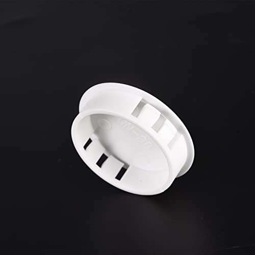 Image of uxcell 1-1 /2 inch Plastic Hole Plugs, 26Pcs Flush Type Panel Round Snap in Fastener Knockout Locking Plugs for Furniture Insert End Caps Panels, White