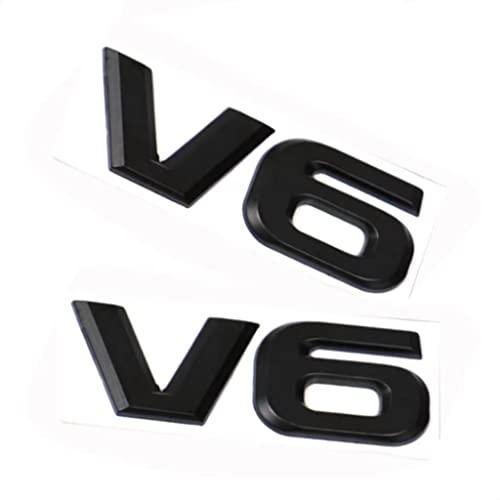 Image of 2 PCS New 3D Zinc Alloy V6 Emblems, for Car Decoration (Black)