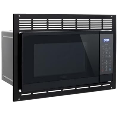 RV Microwave | .9 Cubic Ft Black Microwave with Trim Kit | 900 Watt Direct replacement for High Pointe