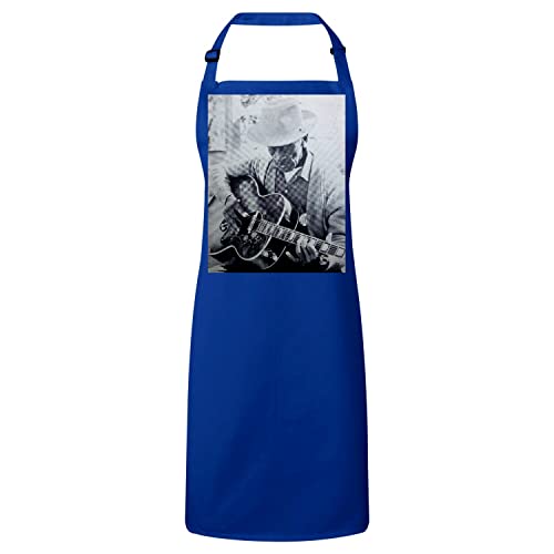 Tablier de cuisine premium bleu vieux bluesman en coton robuste
