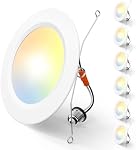 Amico Recessed Lights 5/6 Inch, 6 Pack 5CCT LED Pot Lights, 2700K/3000K/4000K/5000K/6000K Selectable,12W Eqv 110W, 1050LM, Retrofit Downlight- ETL